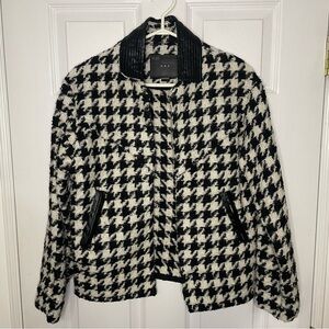 Blank NYC Houndstooth Black and White Jacket Coat Extra Small